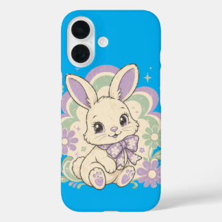 Retro Pastelkleurige Konijn uit de Jaren 70 iPhone 16 Hoesje