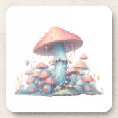 Retro pastelpaddenstoelen design met zachte kleure bier onderzetter (Voorkant)