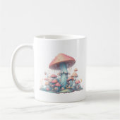 Retro pastelpaddenstoelen design met zachte kleure koffiemok (Links)