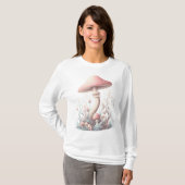 Retro pastelpaddenstoelen design met zachte kleure t-shirt (Voorkant volledig)