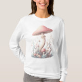 Retro pastelpaddenstoelen design met zachte kleure t-shirt (Voorkant)
