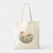 Retro pastelpaddenstoelen design met zachte kleure tote bag (Achterkant)