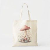 Retro pastelpaddenstoelen design met zachte kleure tote bag (Voorkant)