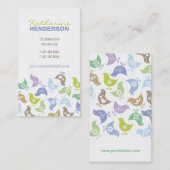 Retro Pastels Blue Paarse Chicken Pattern Whimsica Visitekaartje (Voorkant / Achterkant)