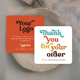 Retro Pastels Small Business Hartelijk dank voor u Notitiekaartje