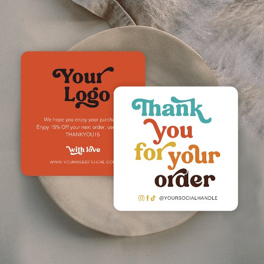 Retro Pastels Small Business Hartelijk dank voor u Notitiekaartje