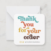 Retro Pastels Small Business Hartelijk dank voor u Notitiekaartje (Voorkant)