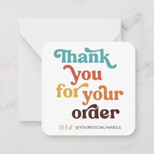 Retro Pastels Small Business Hartelijk dank voor u Notitiekaartje (Voorkant)