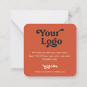 Retro Pastels Small Business Hartelijk dank voor u Notitiekaartje (Achterkant)