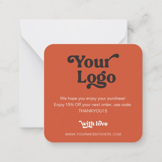 Retro Pastels Small Business Hartelijk dank voor u Notitiekaartje (Achterkant)