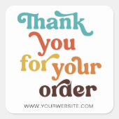 Retro Pastels Small Business Hartelijk dank voor u Vierkante Sticker (Voorkant)
