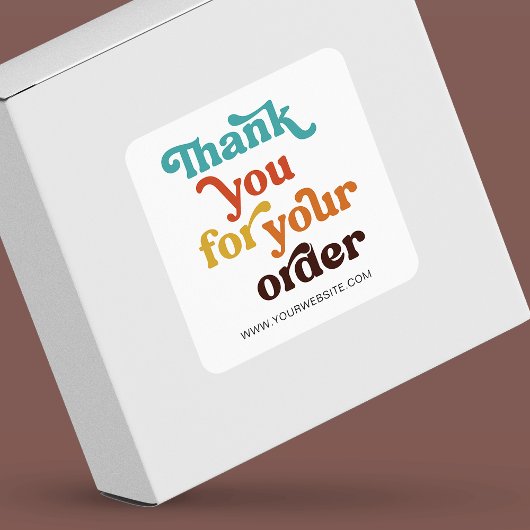 Retro Pastels Small Business Hartelijk dank voor u Vierkante Sticker