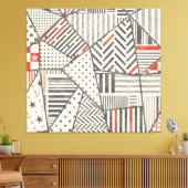 Retro Patchwork: Abstract geometrisch ontwerp Canvas Afdruk (Insitu (Woonkamer))