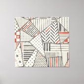 Retro Patchwork: Abstract geometrisch ontwerp Canvas Afdruk (Voorkant)