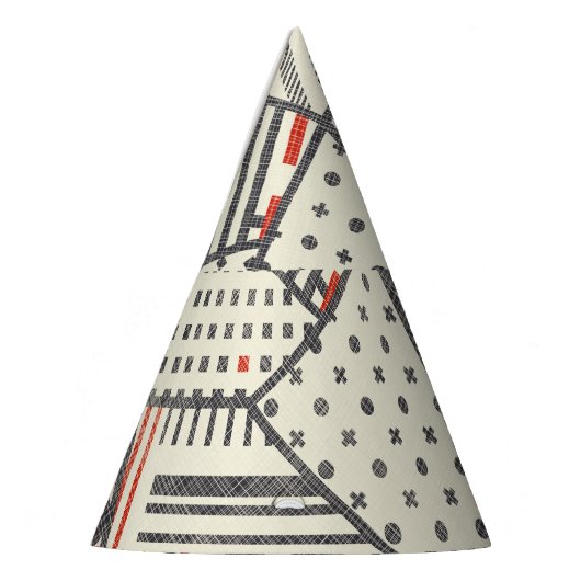 Retro Patchwork: Abstract geometrisch ontwerp Feesthoedjes (Links)
