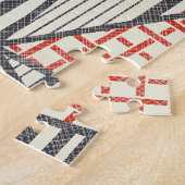 Retro Patchwork: Abstract geometrisch ontwerp Legpuzzel (Zijkant)