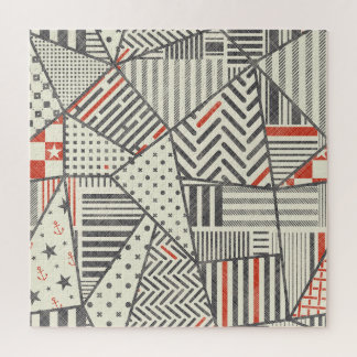 Retro Patchwork: Abstract geometrisch ontwerp Legpuzzel