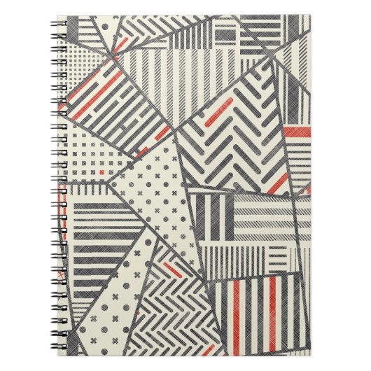 Retro Patchwork: Abstract geometrisch ontwerp Notitieboek (Voorkant)