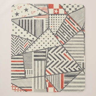 Retro Patchwork: Abstract geometrisch ontwerp Sherpa Deken