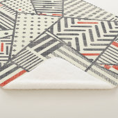 Retro Patchwork: Abstract geometrisch ontwerp Sherpa Deken (3/4)
