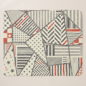 Retro Patchwork: Abstract geometrisch ontwerp Sherpa Deken (Voorkant (horizontaal))