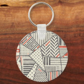 Retro Patchwork: Abstract geometrisch ontwerp Sleutelhanger (Achterkant)
