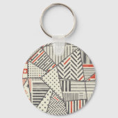 Retro Patchwork: Abstract geometrisch ontwerp Sleutelhanger (Achterkant)