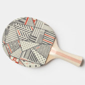 Retro Patchwork: Abstract geometrisch ontwerp Tafeltennisbatje (Zijkant)