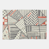 Retro Patchwork: Abstract geometrisch ontwerp Theedoek (Horizontaal)