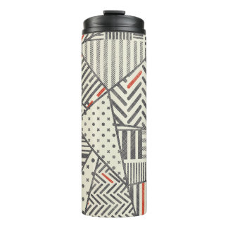 Retro Patchwork: Abstract geometrisch ontwerp Thermosbeker