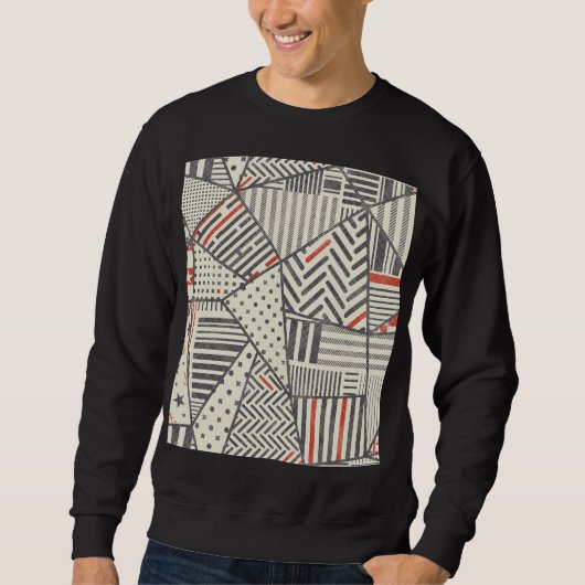 Retro Patchwork: Abstract geometrisch ontwerp Trui (Voorkant)