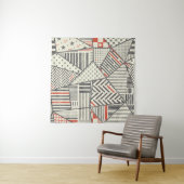 Retro Patchwork: Abstract geometrisch ontwerp Wandkleed (In Situ (horizontaal))