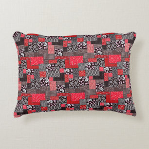 Retro Patchwork Bloemendekenpatroon Accent Kussen
