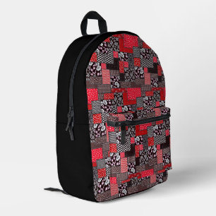 Retro Patchwork Bloemendekenpatroon Bedrukte Rugzak