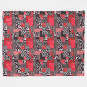 Retro Patchwork Bloemendekenpatroon Fleece Deken (Voorkant (Horizontaal))