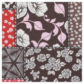 Retro Patchwork Bloemendekenpatroon Stof (Close Up)