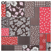 Retro Patchwork Bloemendekenpatroon Stof (Swatch)