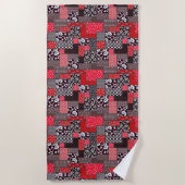 Retro Patchwork Bloemendekenpatroon Strandlaken (Voorkant)