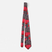 Retro Patchwork Bloemendekenpatroon Stropdas (Achterkant)