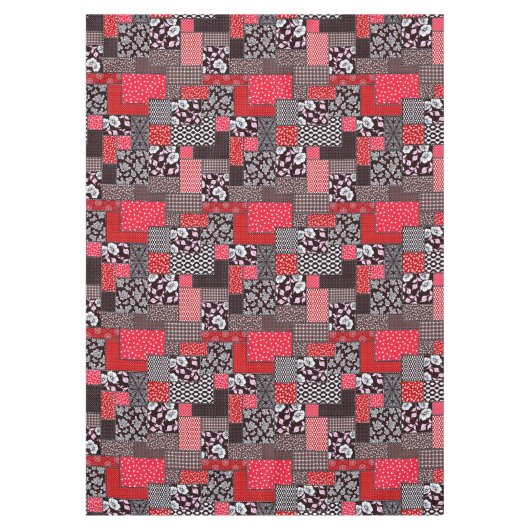 Retro Patchwork Bloemendekenpatroon Tafelkleed (Voorkant)