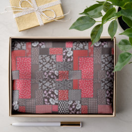 Retro Patchwork Bloemendekenpatroon Tissuepapier