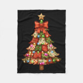 Retro Patchwork Bow Christmas,rustic Country Chris Fleece Deken (Voorkant)