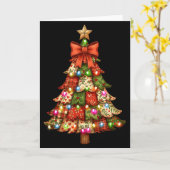 Retro Patchwork Bow Christmas,rustic Country Chris Kaart (Gele Bloem)