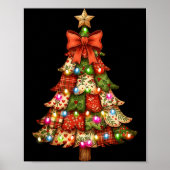 Retro Patchwork Bow Christmas,rustic Country Chris Poster (Voorkant)