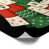 Retro Patchwork Christmas Ghost Coquette Bow X-mas Poster (Hoek)