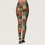 Retro Patchwork Dierenprint Leggings (Achterkant)