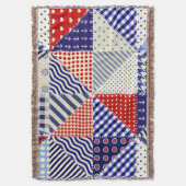 Retro Patchwork Driehoeken Nautische Stijl Deken (Voorkant Verticaal)