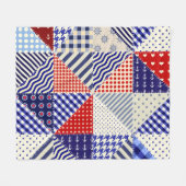 Retro Patchwork Driehoeken Nautische Stijl Fleece Deken (Voorkant (Horizontaal))
