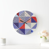 Retro Patchwork Driehoeken Nautische Stijl Grote Klok (Huis)