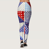 Retro Patchwork Driehoeken Nautische Stijl Leggings (Achterkant)